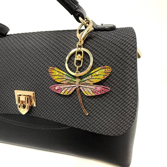 🎁Holiday Special! yellow Dragonfly Handbag Charm - Picture 1 of 1